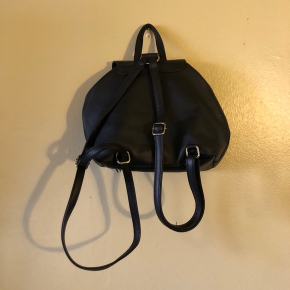 Charm Black Leather Backpack - Picture 3 of 4